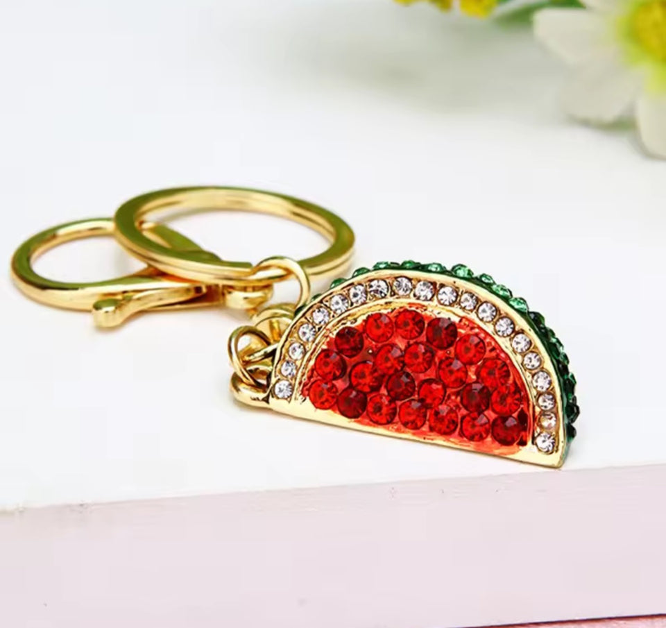 Watermelon crusted keyring