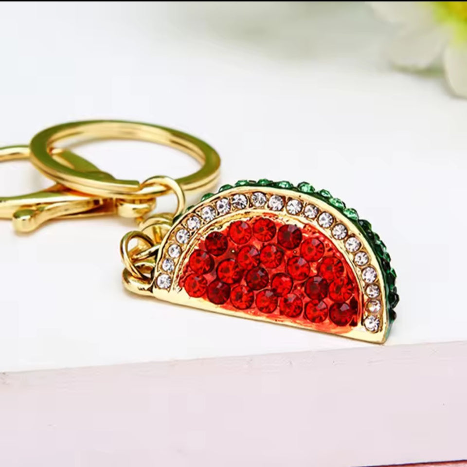 Watermelon crusted keyring