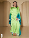 Bat sleeve party dress ombre design