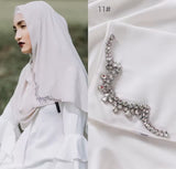 Embellished rhinestone crystal chiffon scarf