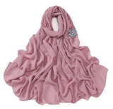 Chiffon headscarf with round embellishment