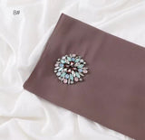 Chiffon headscarf with round embellishment