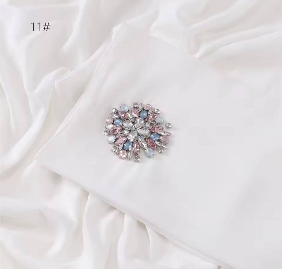 Chiffon headscarf with round embellishment