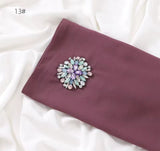Chiffon headscarf with round embellishment