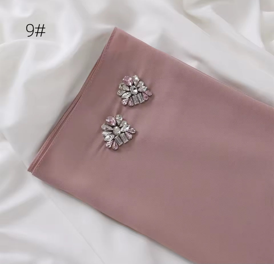 Floral rhinestone chiffon