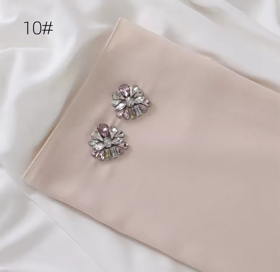 Floral rhinestone chiffon