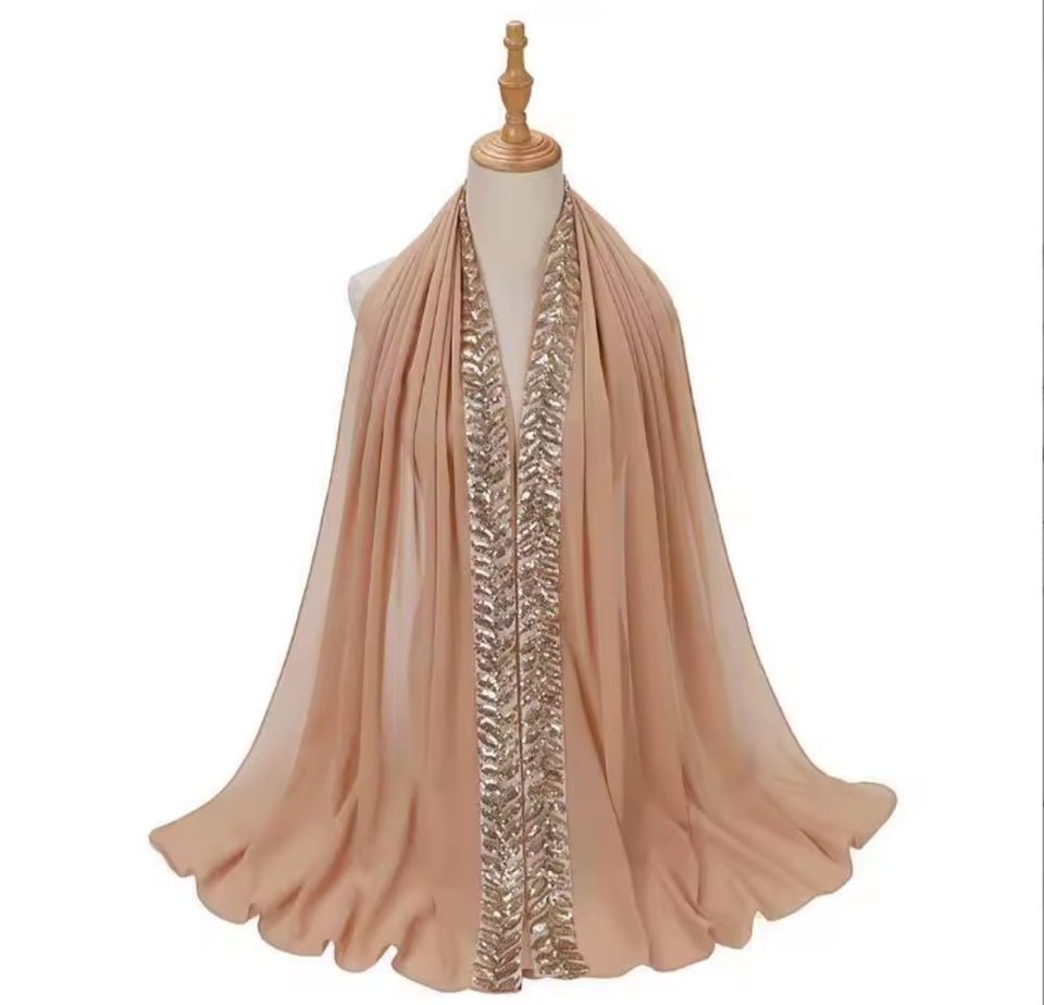 Sequin chiffon scarf