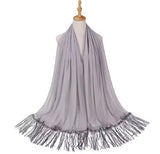 Sequin tassel scarf