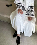 Keffiyeh style abayah robe flared sleeves