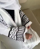 Keffiyeh style abayah robe flared sleeves