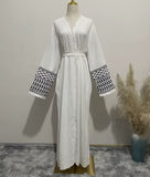 Keffiyeh style abayah robe flared sleeves