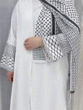 Keffiyeh style abayah robe flared sleeves